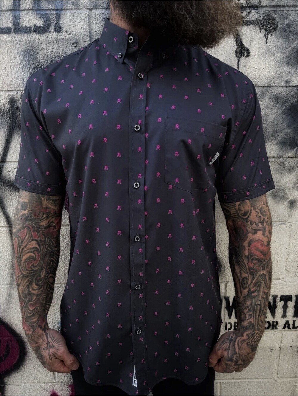 The Drive Clothing Men's XL Pink Infinity Skull AOP NWT BNIB